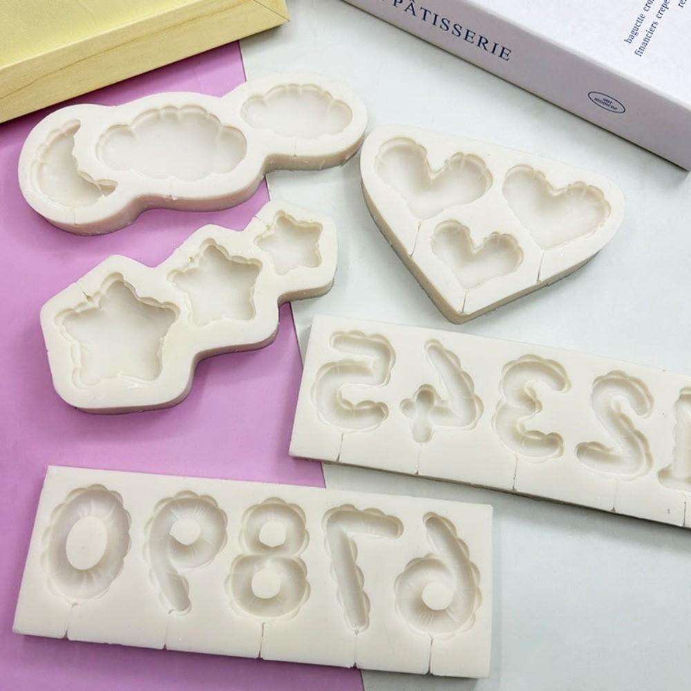 Number Design Chocolate Mold Heart Shape Resin Clay Mold New Silicone Mold  Cake Decorating