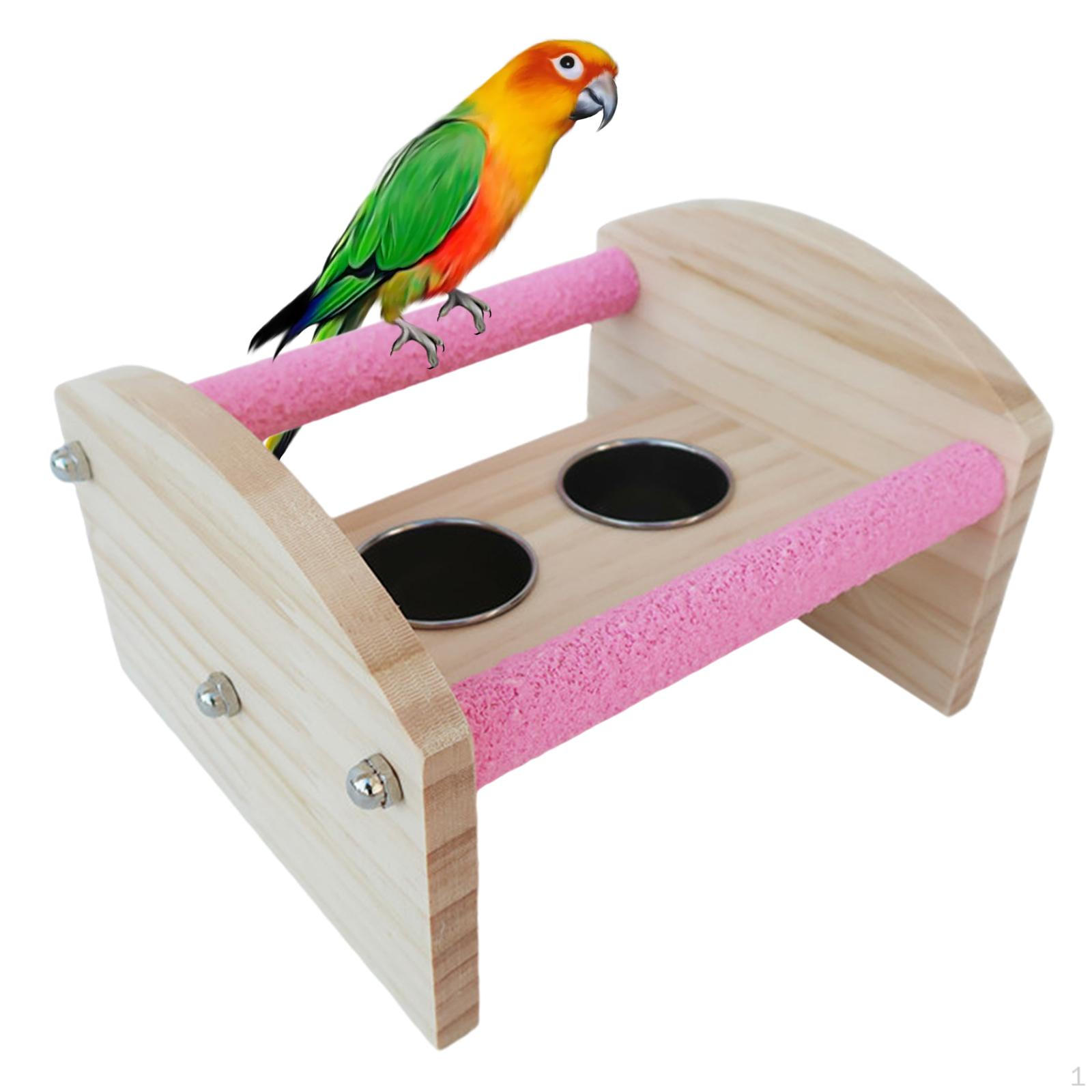 Bird Perch Stand Cage Supplies Training Standing Playground Playstand pink