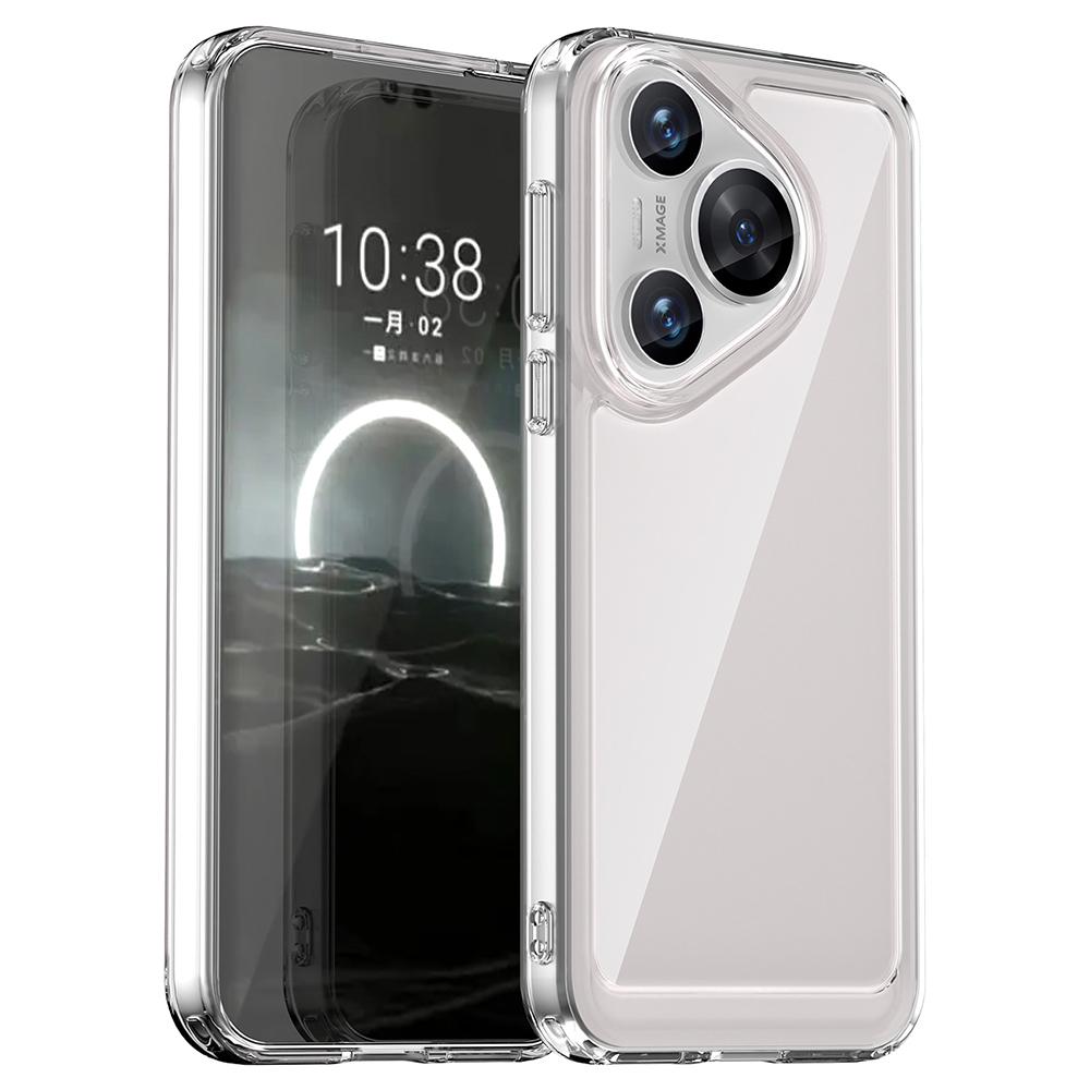 

For Huawei Pura 70 Pro/70 Pro+ Case Ultra-Transparent Phone Cover with Electroplated Buttons (Big Rear Lens Hole) A