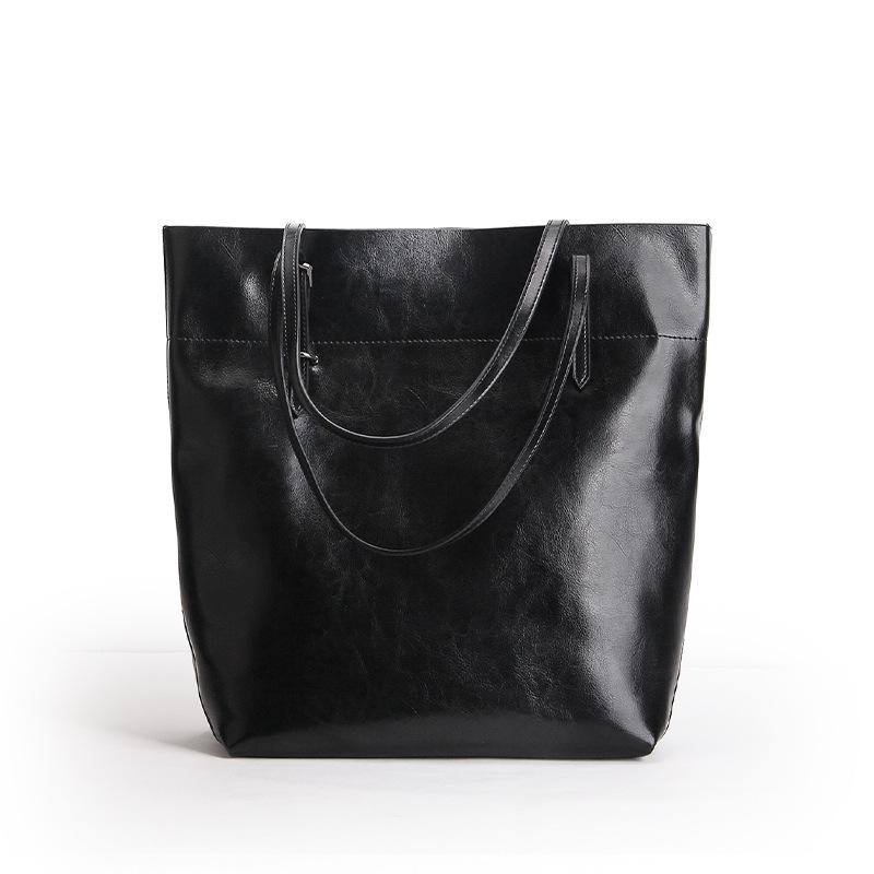 Damen Echtleder Allround-Tote - Europäische & Amerikanische Mode, Schultertasche mit großem Fassungsvermögen