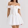 2025 Sleeveless Retro One-Shoulder Sexy Slim-Fit Mini Dress for Women