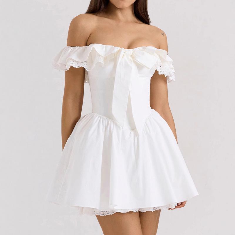 2025 Sleeveless Retro One-Shoulder Sexy Slim-Fit Mini Dress for Women