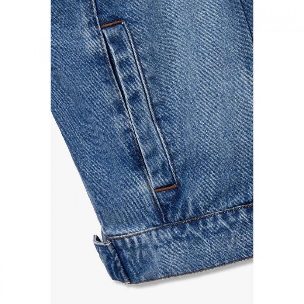 Studio Tomboy Button Detail Denim Hoodie Jumper 9106313001