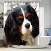 Artistic Pet Portrait Shower Curtain Printed Fabric Waterproof Home Decor Bathroom Hanging Shower Panel Size: 72X84 Color: Black