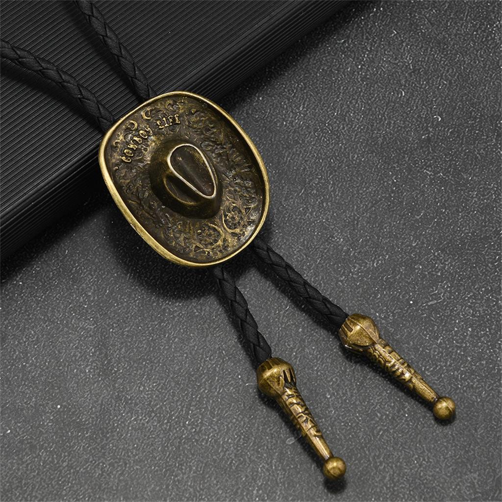 Cowboyhoed Ontwerp Bolo Das Ketting Met Legering Ster Bedel Zacht PU Koord Unisex Mode Accessoire Westerse Thema Das
