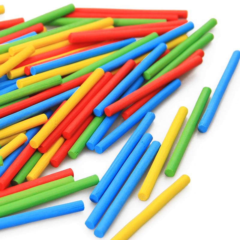 100 Multicolor Bamboo Counting Sticks - Children's Arithmetic Learning Toy