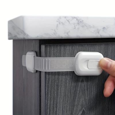 Lot de 8 loquets de sécurité coulissants pour réfrigérateur, armoires, tiroirs, lave-vaisselle, toilettes, adhésif 3M sans trous de perçage pour portes, fenêtres, armoires et plus encore.