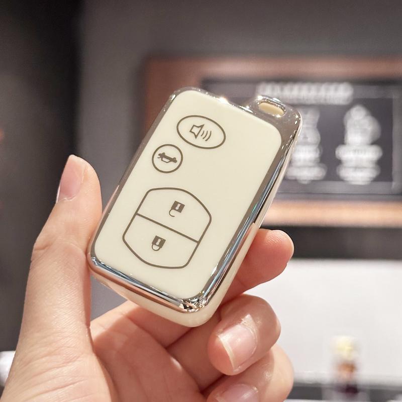 

Чехол для автомобильных ключей, чехол-брелок для Toyota Land Cruiser Prado Avensis IQ Corolla Prius Highlander Yaris, чехол без ключа, брелок для удержания белый