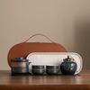Travel tea set, one pot and four cups set, light luxury and convenient, high-end out-of-home advertising, business activities, gifts can be printed