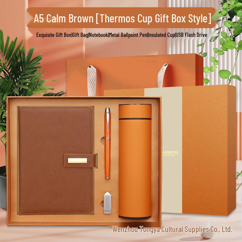 Customizable Business Diary Gift Set with Logo Printing - One-Buckle Notebook and Corporate Souvenir