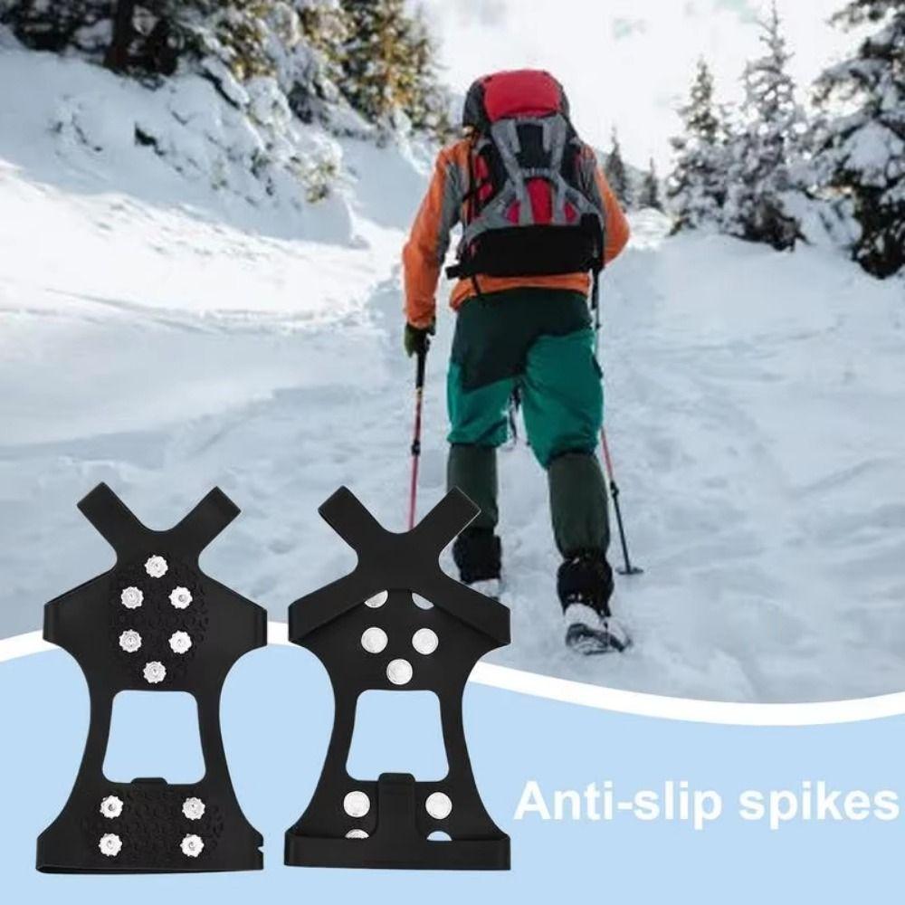 Rutschfeste Schuhspikes Abdeckung 10 Spikes Schnee Steigeisen Spikes Schuhe Ski Ausrüstung