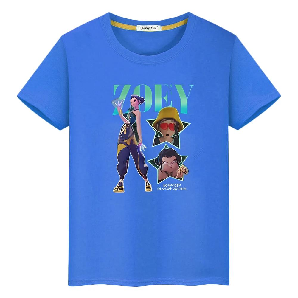 Kpop Dämonenjäger Saja Boys Druck Süße Oberteile T-Shirt für Kinder Jungen 10 Jahre Kawaii T-Shirts 100% Baumwolle Anime Kurz Y2k Mädchen Kleidung