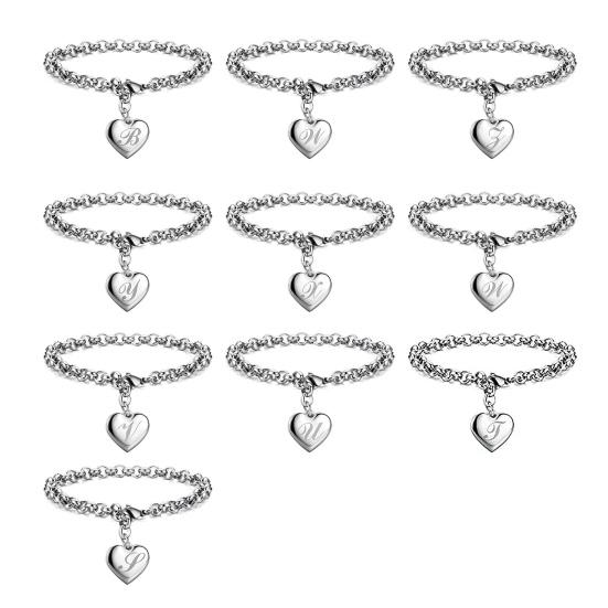 Adjustable Polished Smooth Edge Electroplating Ornamental Decoration Delicate Heart 26 Letters Alphabet Initial
