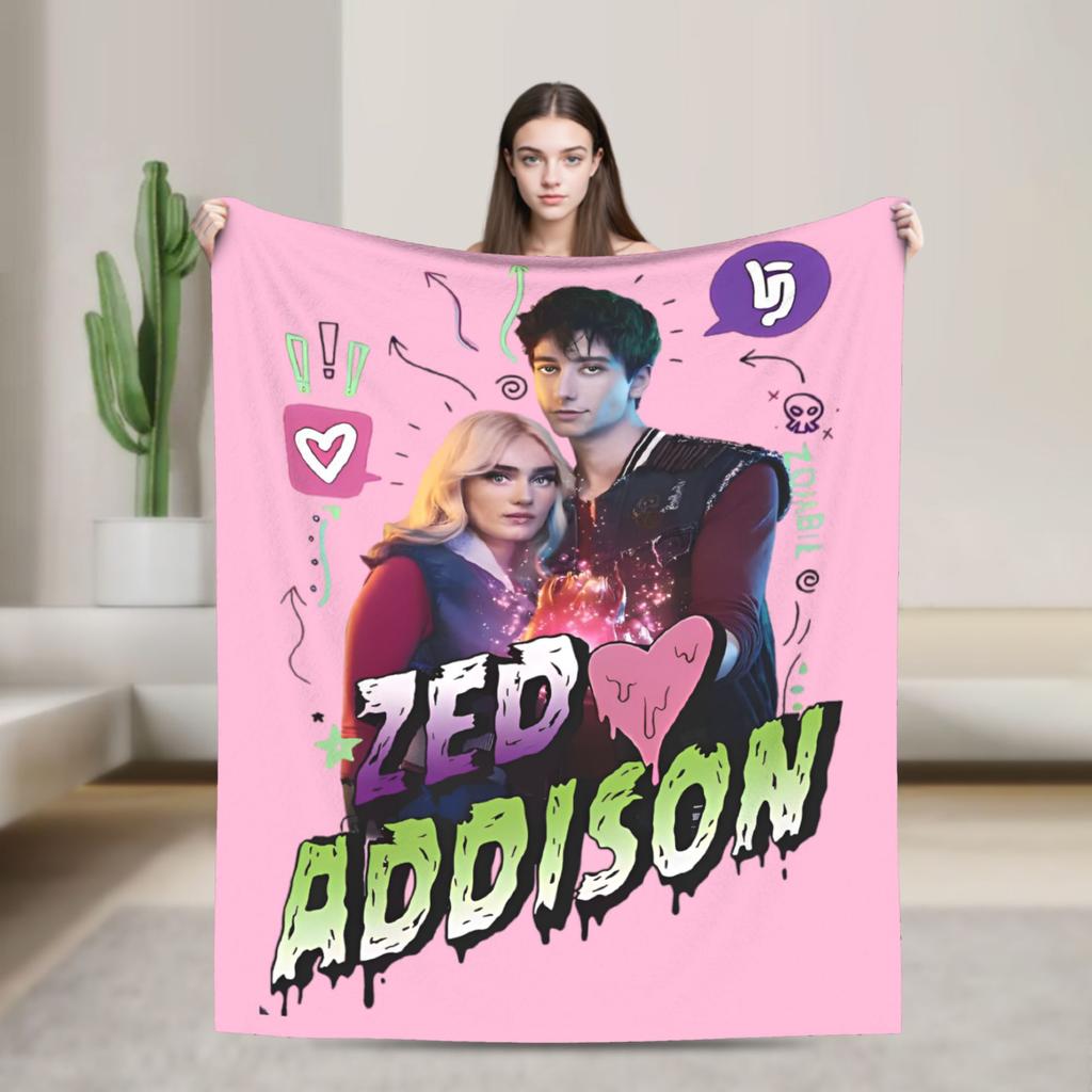 Zombies 4 Dawn of the Vampires Knitted Blankets Flannel Addison Bootleg Lightweight Throw Blankets Travel Home Couch Thin Quilt