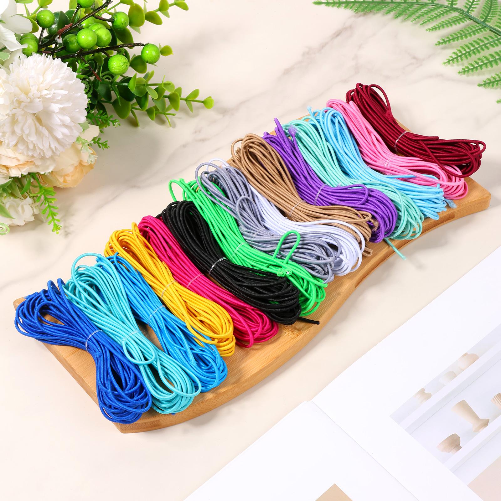 

82 Yards 2mm Elastic Band Cord Bracelet String Rubber Rope 15 Colors 16.4ft/pcs DIY Necklace for Bracelet Beading Jewelry Making 2mm 5 m