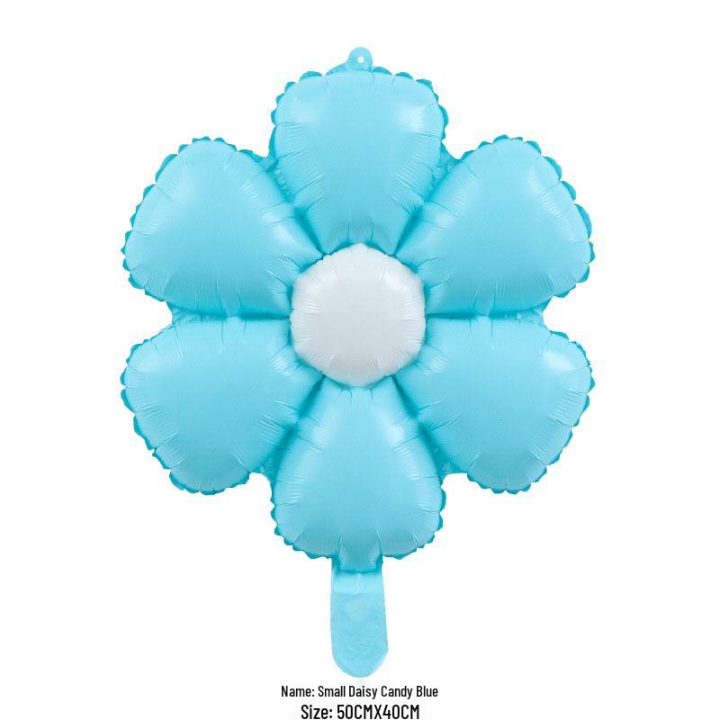 Kleine Gänseblümchen- und Sonnenblumen-Lächeln-Luftballons – Handgehaltene Geburtstagsfoto-Requisiten