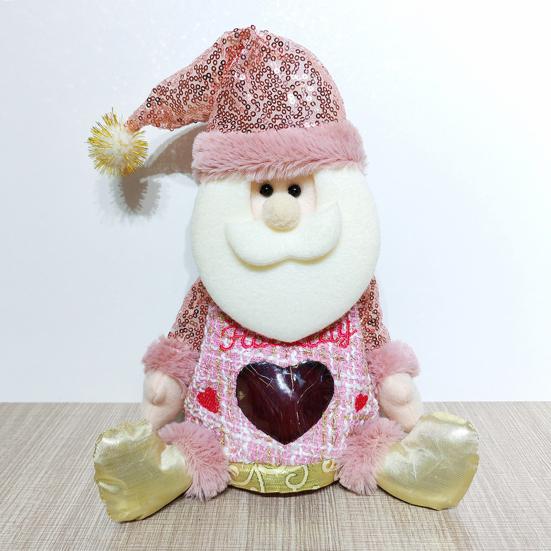 Christmas Apples Gift Bag Zipper Holiday Gift Pouch with Santa & Snowman Print Reusable Packaging for Candy Toys And Presents