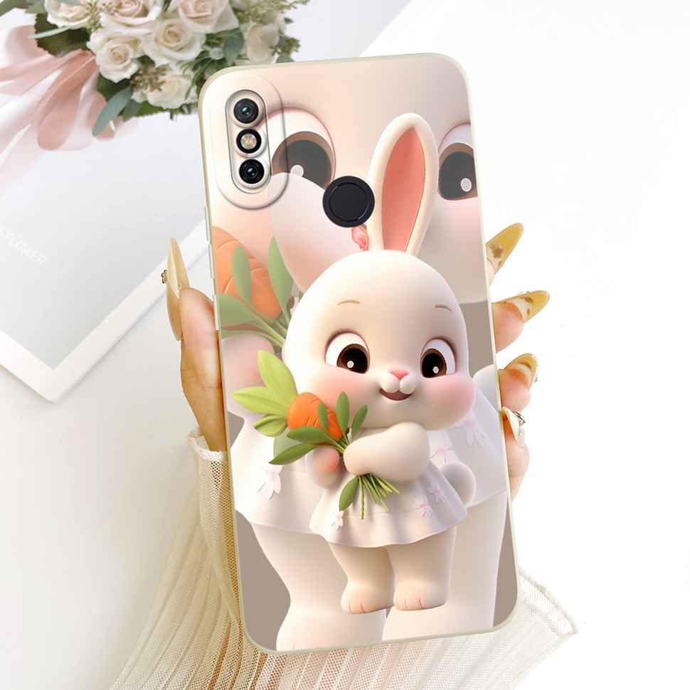 For Xiaomi Mi A2 Case Cute Cartoon Cat Flower Silicone Back Cover For Xiaomi Mi a2 MI 6X M1804D2SG M1804D2SI Phone Shell Bumper