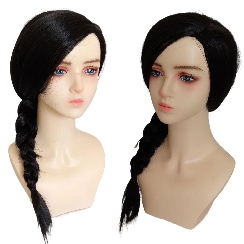 Girls Costume Wig Halloween Blonde Black Braid Cosplay Props