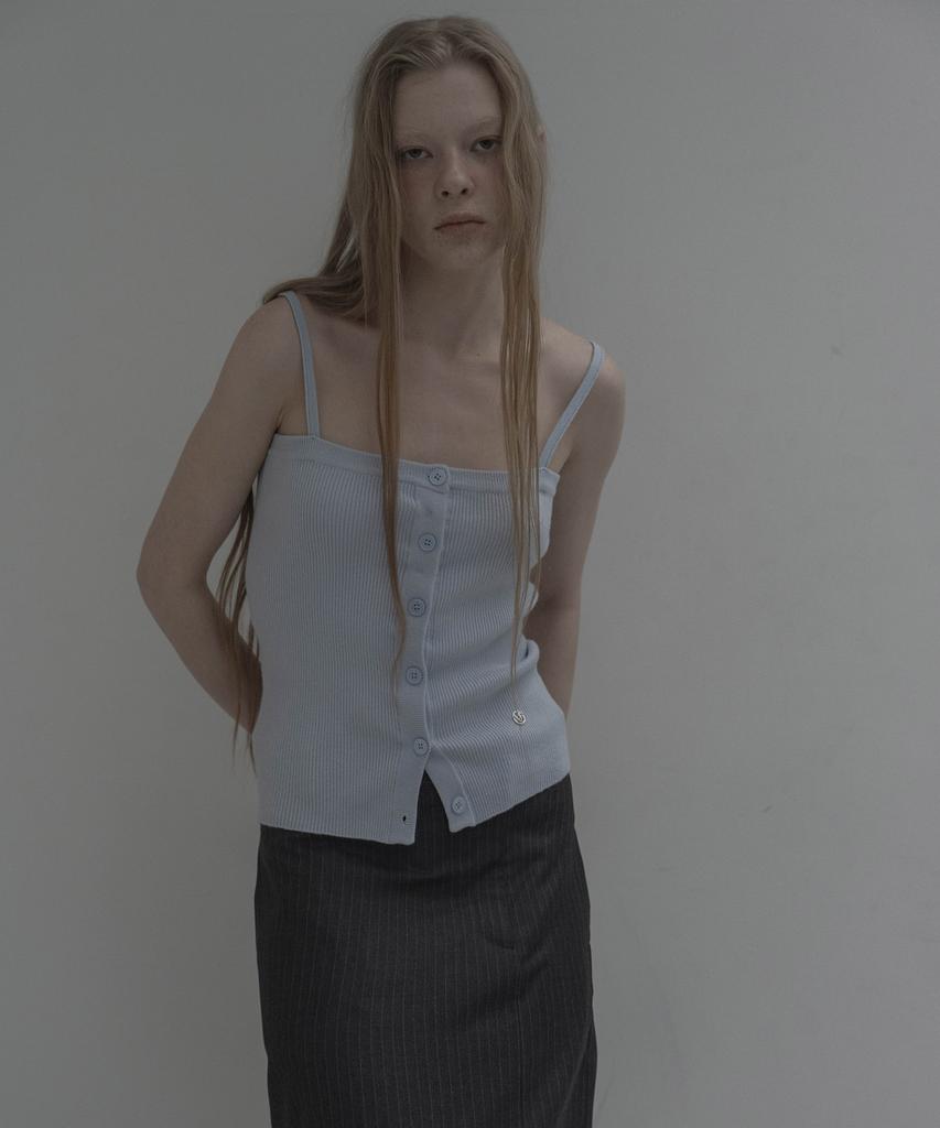 Mosyupamosyu Knit Open Sleeveless [Light Blue]