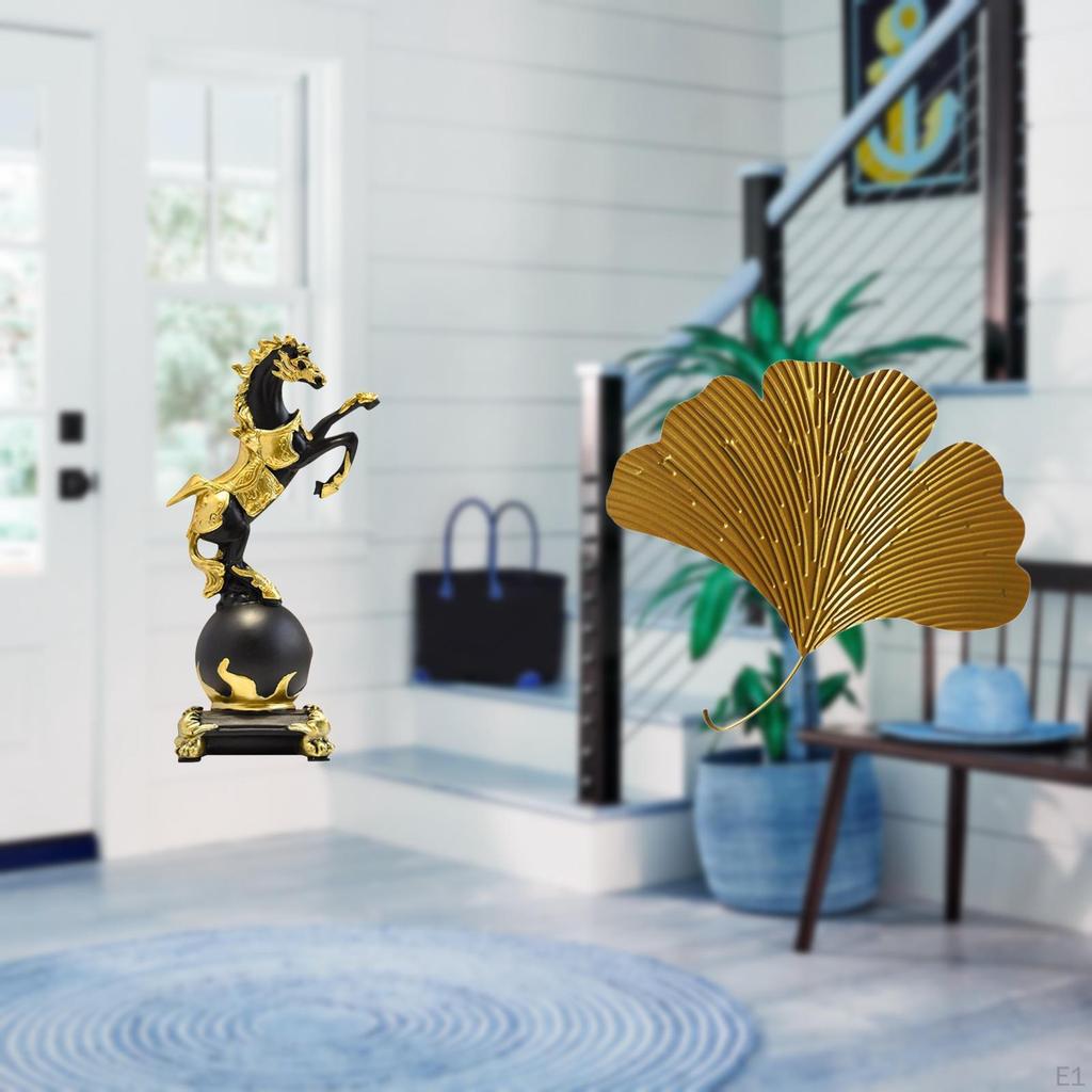 Modern Statue Abstract Wall Sculpture Wrought Iron Ginkgo Leaves Animal for Living Room