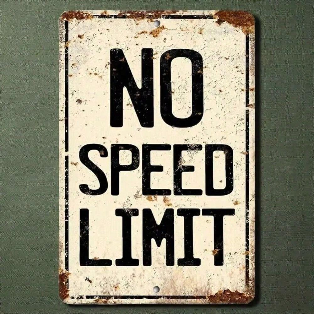 Vintage Metal Sign Speed Limit Poster Bar Wall Decor