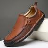 Scarpe casual da uomo in crosta di pelle fatte a mano, comode e traspiranti, mocassini da uomo, scarpe basse da lavoro, scarpe da guida