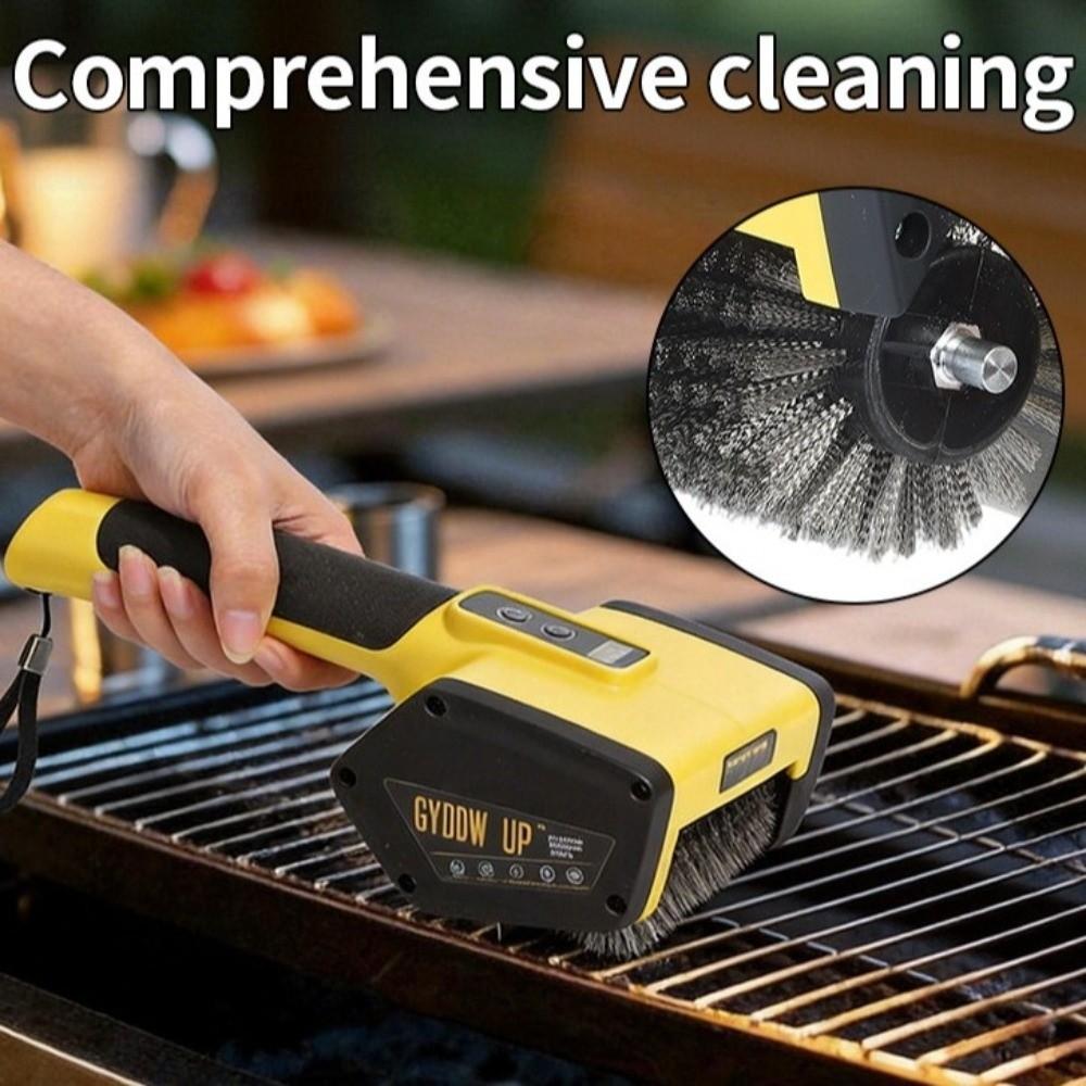 Handheld BBQ Grill Cleaning Brush LED Light Electric Roller Brush Electric Grill Brush  Camping BBQ