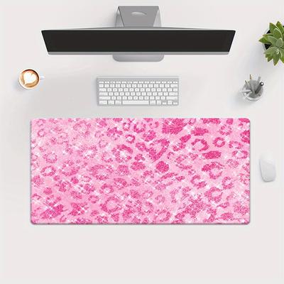 Pc Pink Leopard Print Glitter HD Printed Desk Mat Multifunctional XXL Mouse Pad Keyboard Gaming Mouse Pad Office Computer