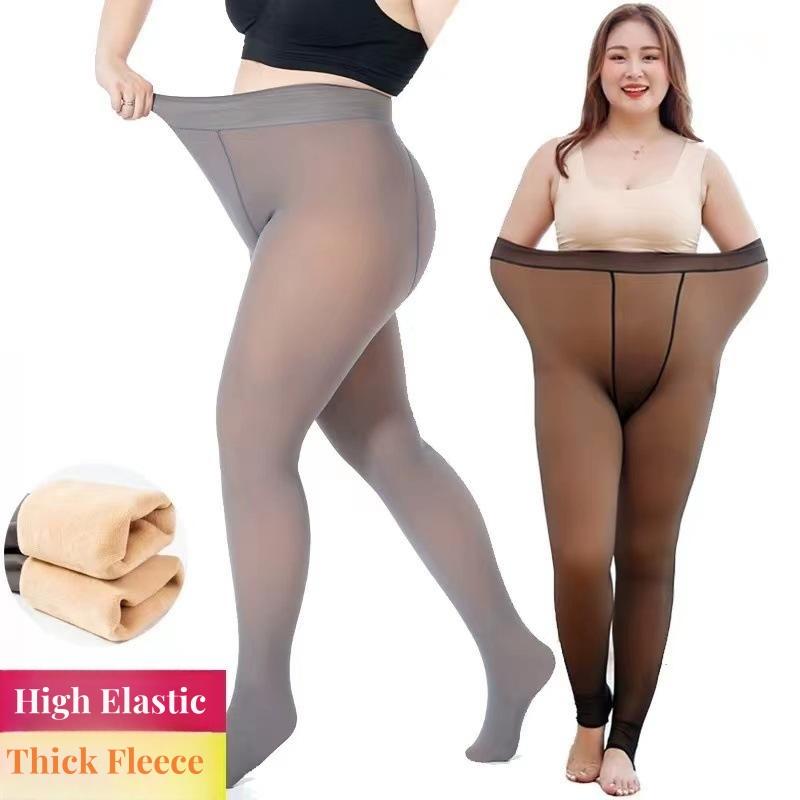 Doiaekv Women Winter Thermal Leggings Women Warm Fleece Tights Sexy High Waist Skin Effect Pantyhose Elastic Thermo Stockings
