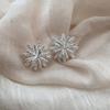 Gold And Silver Flower High-End Exquisite Stud Earrings, Earrings Temperament Niche Unique Beautiful Luxury Women'S Earrings