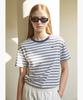 LECOQ Women'S Striped Loose Fit Short Sleeve T-Shirt - Navy Qr222Ors41