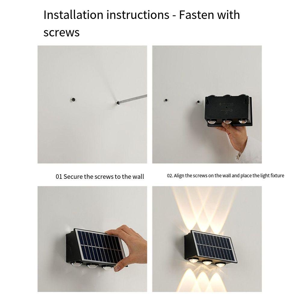 Warm/White/RGB Lights Solar Wall Lamp IP65 Waterproof Automatic Outdoor Lighting  Courtyard