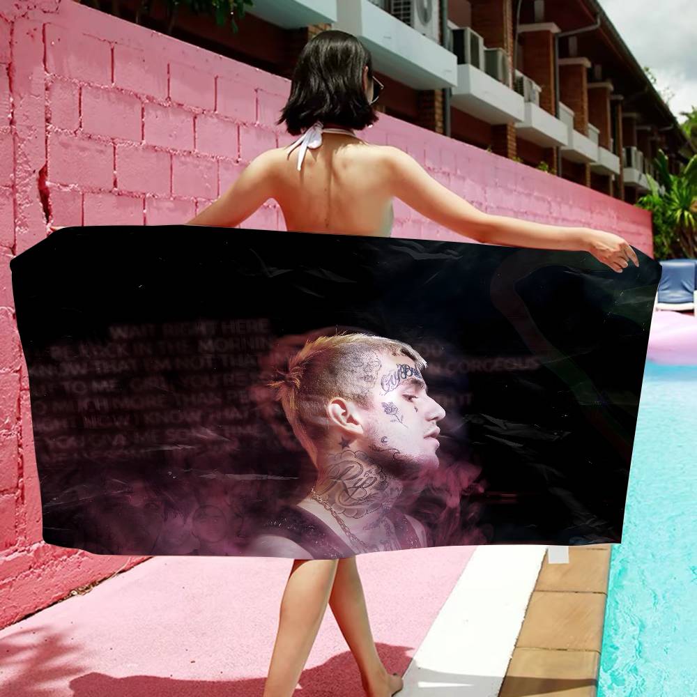 Rapper L-Lil P-Peep Bath Towel Microfiber Soft Water Absorbing Breathable For Girl Kids Decorative Cartoon Beach Towel