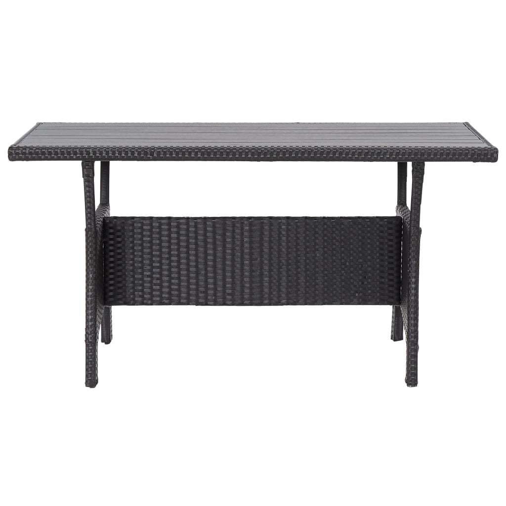 Vidaxl Stół Ogrodowy, Czarny, 120X70X66 Cm, Polirattanowy