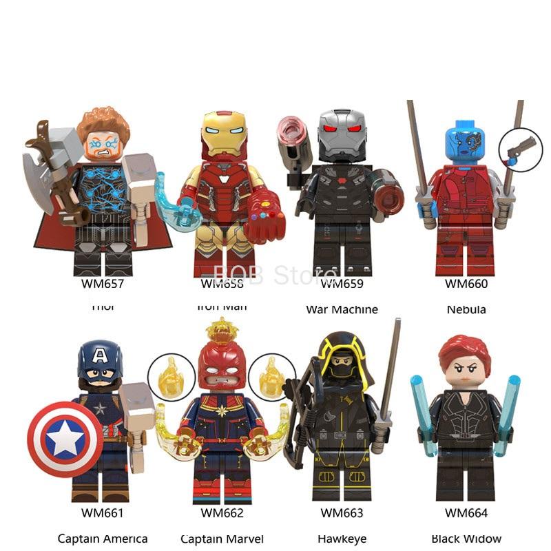 Marvel Avengers Superhero Thanos Thor Captain America Building Blocks Toys Minifigures