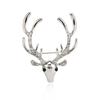 Rhinestone Elk Christmas Brooch with Drip Oil - Festive Cartoon Style Accessory