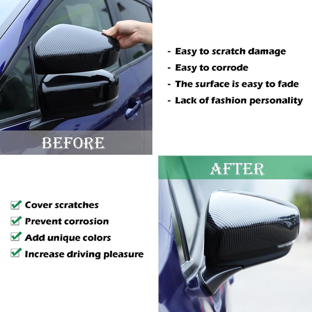 PIUGILH Exterior Rearview Mirror Cover Compatible with Subaru Crosstrek 2023 2024, ABS Side View Mirror Guard Cover, 2Pcs (Carbon Fiber Pattern)