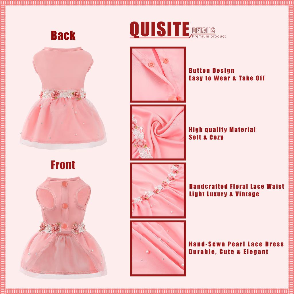 Dog Dress Girl Puppy Clothes Pink Pet Apparel Doggie Cute Tulle Dress Cat Clothing Kitten Dresses Doggy Birthday Wedding Skirt
