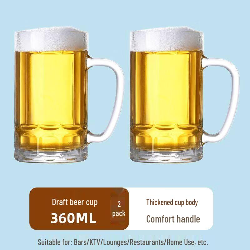 

ZISIZ Glass Beer Mug with Handle