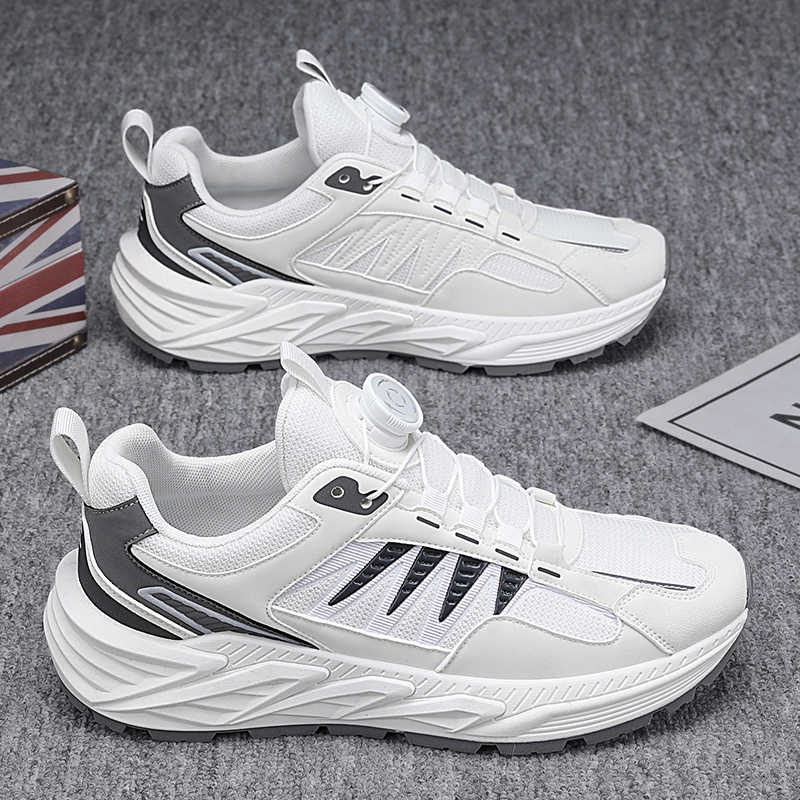 Fashion Non-slip Sole Lace-up Men's White Summer Sneakers Casual Men Sport Shoes Black Tennis Men Athletic Hospitality Pas Cher