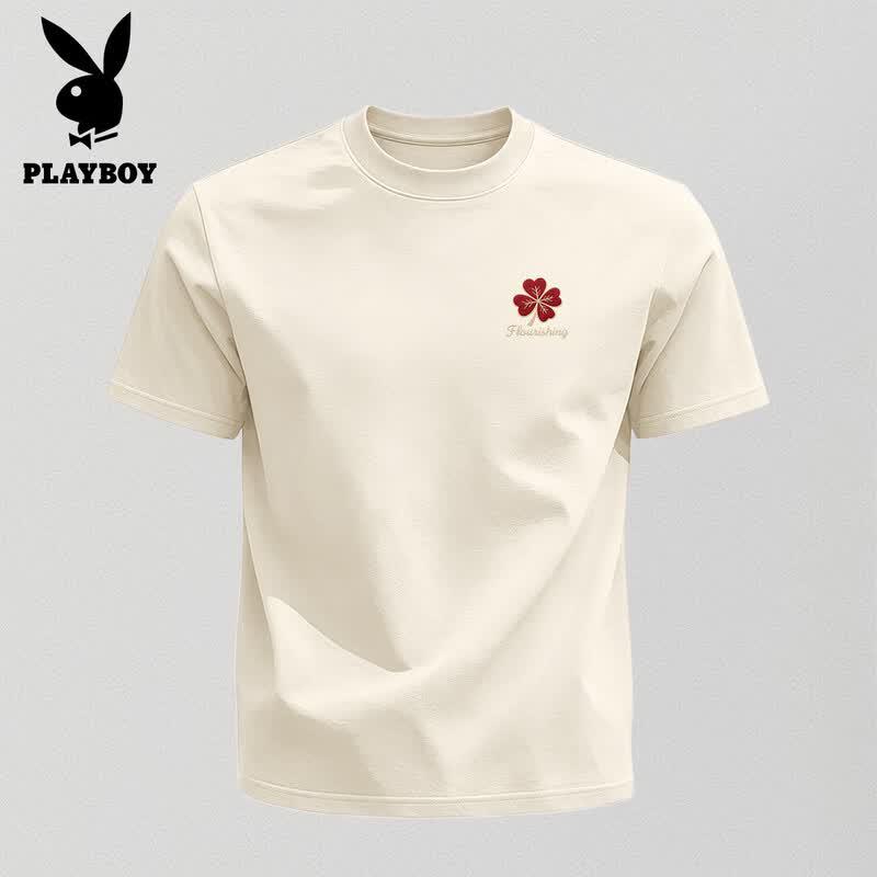 PLAYBOY Men s Four-Leaf Clover Graphic T-Shirt 2XL
