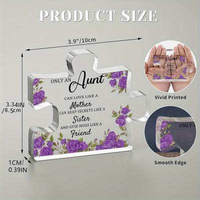 Aunt Puzzle Piece Plaque - Heartfelt Gift with Photography Utility