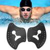 1 Pair Hand Paddles for Swim PP Silicone Adjustable Hand Fin Flipper Flat Paddle Swimming Training Aid for Men Women Children Black L