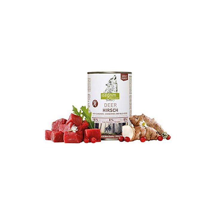Nourriture humide pour chien adulte - Isegrim - 800 g - Venaison - Sans céréales - Haute teneur en viande