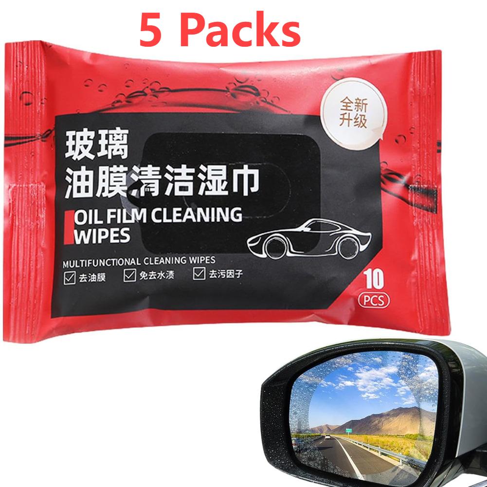 300-10Pcs Car Glass Oil Film Removal Wipes Car Window Glass Oil Film Remover Oil Film Cleaning Wipes Car Oil Stain Cleaner