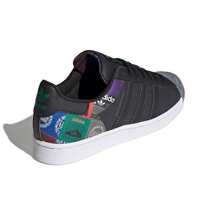 Adidas Superstar Nášivky s více logy - Černé Unisex tenisky GX2716