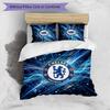 Set Lenzuola 3 Pezzi Stampato Chelsea FC Morbido Delicato sulla Pelle Lavabile Copripiumino e Federe Set Tutte le Stagioni Camera da Letto