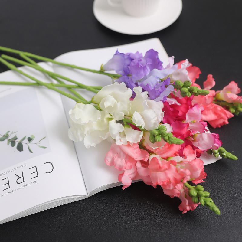 Faux Violet Silk Flower Wedding Decoration Bouquet Snapdragon Fake Flowers Wedding Party Table Floral Decor Accessories