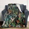 Vibrant Tropical Jungle Home Customize Your Name Blankets Featuring A Stunning Array Of Colorful Flowers And Exotic Birds Offering Unparalleled